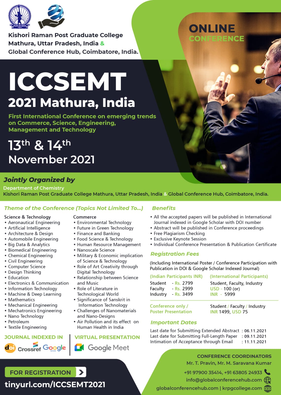 First International Conference on Emerging trends on Commerce, Science, Engineering, Management and Technology ICCSEMT 2021